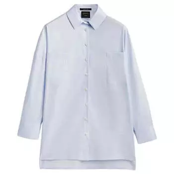 Рубашка Massimo Dutti Poplin With Pockets Studio, голубой