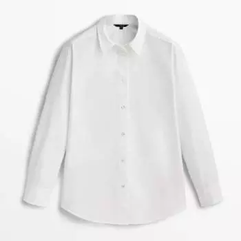 Рубашка Massimo Dutti Poplin With Seam Detailing, белый