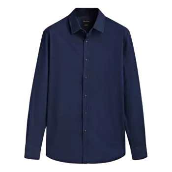 Рубашка Massimo Dutti Regular Fit 100% Cotton Denim, темно-синий