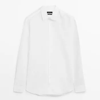 Рубашка Massimo Dutti Regular Fit Cotton Blend, белый