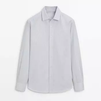 Рубашка Massimo Dutti Regular-fit Cotton Striped, синий