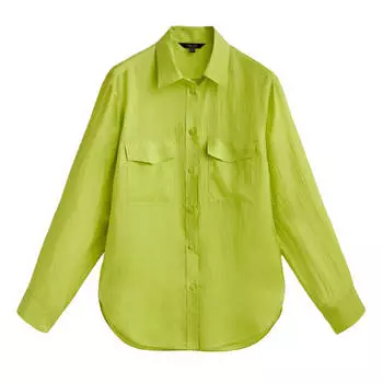 Рубашка Massimo Dutti Silk With Pockets, лаймовый