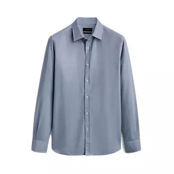 Рубашка Massimo Dutti Slim Fit Cotton Melange, небесно-голубой