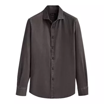 Рубашка Massimo Dutti Slim Fit Denim Cotton, темно-серый
