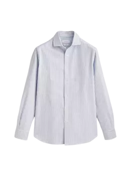 Рубашка Massimo Dutti Slim Fit Melange Striped Oxford, голубой