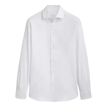 Рубашка Massimo Dutti Slim Fit Textured Cotton 0134/434, белый