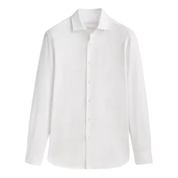 Рубашка Massimo Dutti Slim Fit Textured Cotton, белый