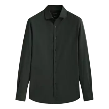 Рубашка Massimo Dutti Slim Fit Textured Cotton, темно-зеленый