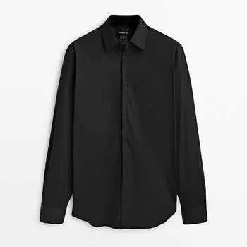 Рубашка Massimo Dutti Stretch Fit Plain, черный