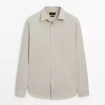 Рубашка Massimo Dutti Stretch Relaxed-fit Cotton Twill, кремовый