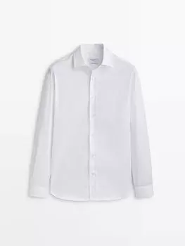 Рубашка Massimo Dutti Studio Relaxed Fit Cotton, белый
