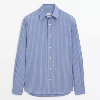 Рубашка Massimo Dutti Studio Striped Cotton, синий