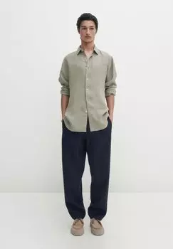 Рубашка Massimo Dutti, темно-зеленая
