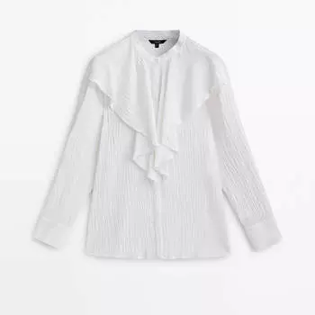 Рубашка Massimo Dutti Textured, кремовый