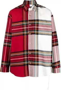 Рубашка Mastermind Colorblock Plaid Shirt 'Red/White', красный