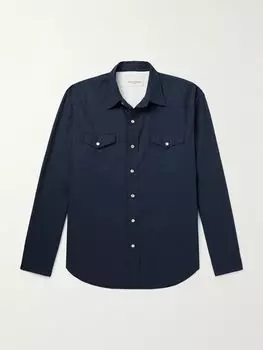 Рубашка Maverick из органического хлопка и поплина OFFICINE GNRALE, синий