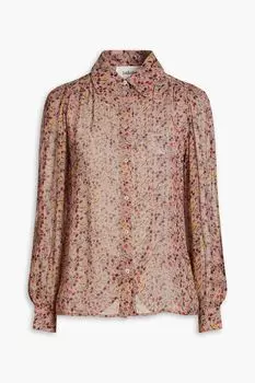 Рубашка Maxence из жоржета со сборками и цветочным принтом BA&SH, серо-коричневый