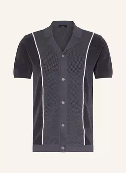 Рубашка Meastro Resort из смешанного материала Reiss, синий