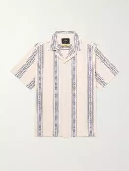 Рубашка Melissa Convertible-Clary из хлопка и жаккарда в полоску PORTUGUESE FLANNEL, экрю