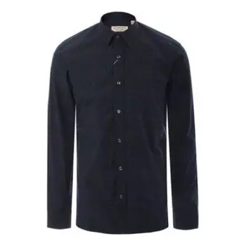 Рубашка men's blue plaid long sleeves shirt blue Burberry, синий
