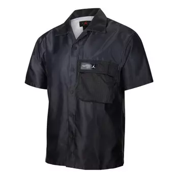 Рубашка men's gradient big pocket breathable casual short sleeve shirt black Air Jordan, мультиколор