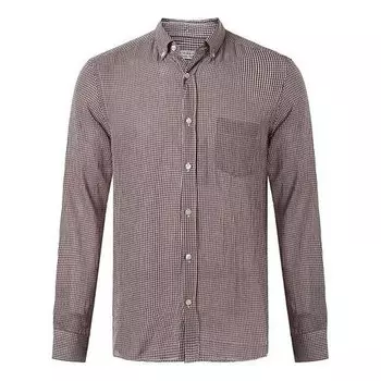 Рубашка men's plaid full print long sleeves shirt pink red Burberry, красный