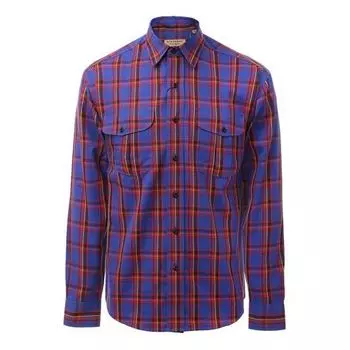 Рубашка men's plaid long sleeves shirt blue red plaid Burberry, красный