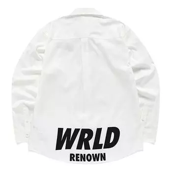 Рубашка men's x staple crossover alphabet logo printing loose sports woven long sleeves shirt white Fila Fusion, бежевый