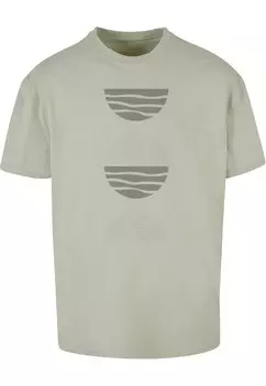 Рубашка Merchcode Abstract Waves, цвет Pastel green/Dark green