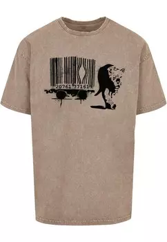 Рубашка Merchcode Brandalised - Barcode Leopard, коричневый