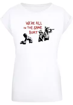 Рубашка Merchcode Brandalised - In The Same Boat, белый