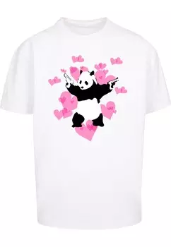 Рубашка Merchcode Brandalised - Panda Guns With Hearts, белый
