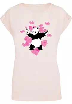Рубашка Merchcode Brandalised - Panda Guns With Hearts, цвет Pink/Rose
