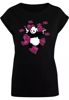 Рубашка Merchcode Brandalised - Panda Guns With Hearts, черный