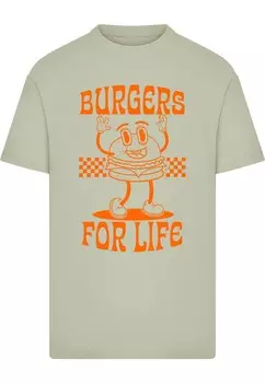Рубашка Merchcode Burgers For Life, светло-зеленый