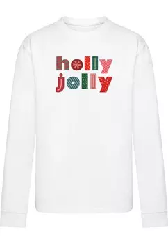 Рубашка Merchcode Christmas Holly Jolly Mood, белый