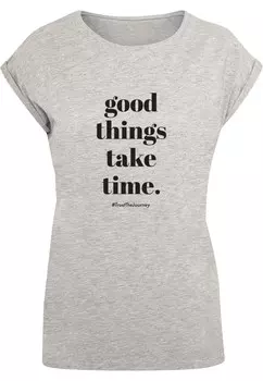 Рубашка Merchcode Good Things Take Time, пестрый серый