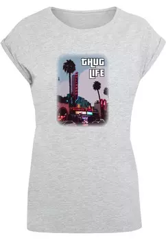 Рубашка Merchcode Ladies Grand Thug Life, пестрый серый