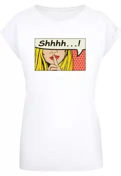 Рубашка Merchcode Ladies Silent Sign Comic, белый