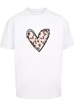 Рубашка Merchcode Valentines Day - Leopard Heart, белый
