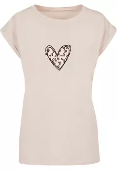 Рубашка Merchcode Valentines Day - Leopard Heart, песок