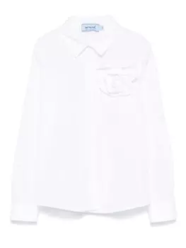 Рубашка Mi Mi Sol с цветочной аппликацией, белый