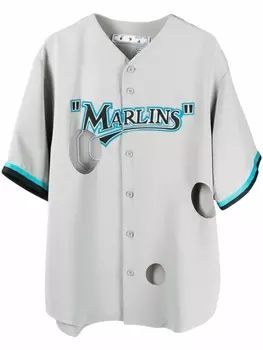Рубашка Miami Marlins с вырезами Off-White, серый