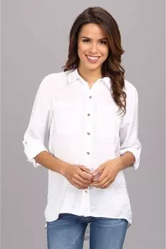 Рубашка Michael Kors High-Low Button Down Shirt, белый