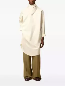 Рубашка миди с воротником-банданой AMI Paris, нейтральный