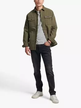 Рубашка Miller на подкладке Borg Superdry, излишки оливкового товара