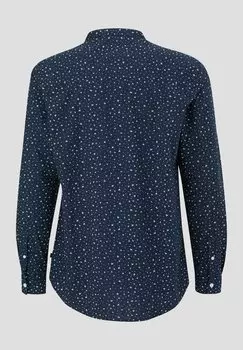 Рубашка Mit All-Over-Print QS, темно-синяя