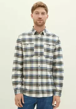 Рубашка Mit Karomuster TOM TAILOR, цвет off white colorful check