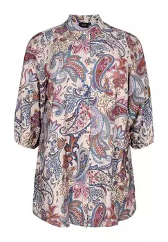 Рубашка MIT PAISLEY UND 3/4-RMELN Zizzi, цвет Sand Do. Paisley Aop
