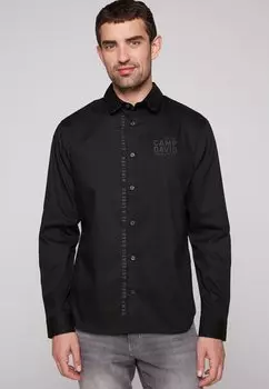 Рубашка MIT WEBSTREIFEN UND LOGO PRINTS Camp David, цвет black